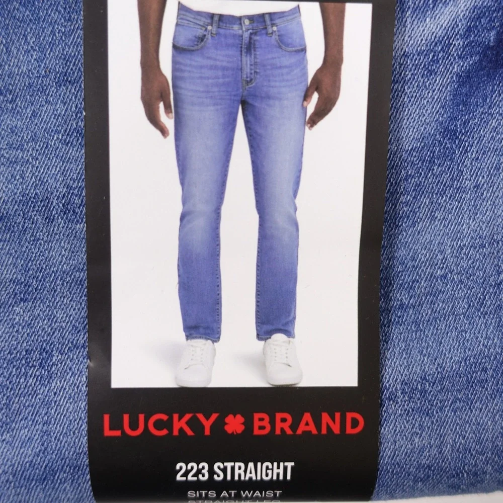 Lucky Brand 223 Straight Leg Mens Blue Stretch Denim Jeans 32x30 NEW 1845290